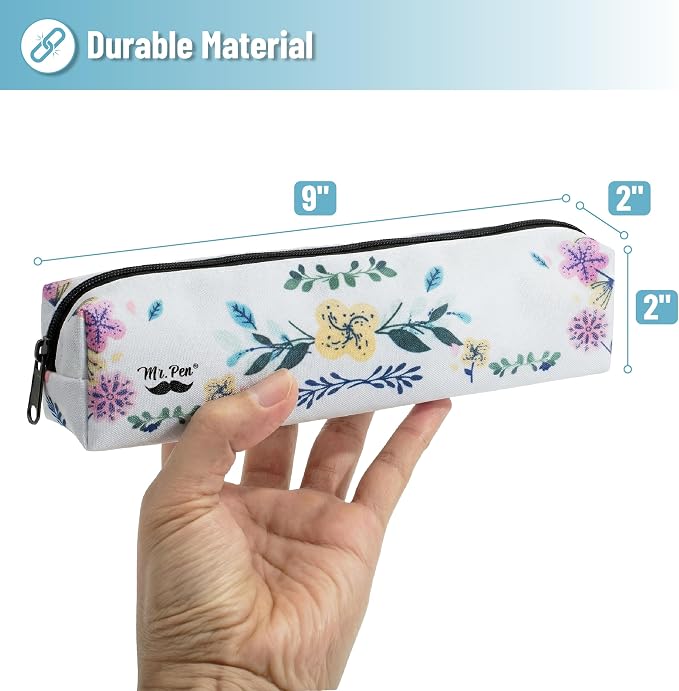 Mr. Pen- Cute Pencil Case Pouch, 2 Pack | Multipurpose Canvas Bible Pencil Pouch, Smooth Zipper, Premium Material, Neat Stitches, Ideal for Stationery, Cosmetics