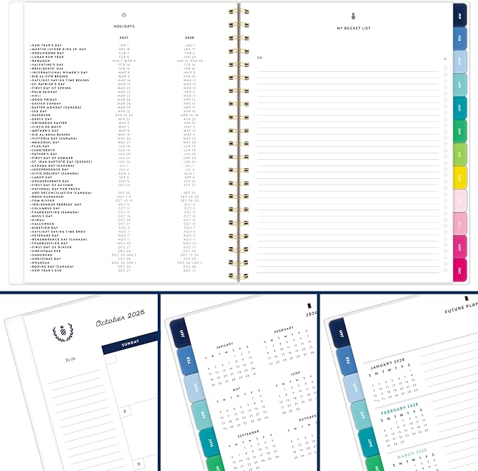 AT-A-GLANCE 2027 Planner, Simplified by Emily Ley, Weekly & Monthly, 8.5" x 11", Berry Floral (EL59-905-27)