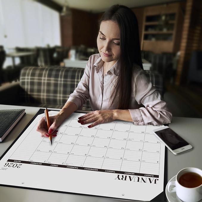 2026 Desk Calendar - 12 Months Large Desk Calendar 2026, Jan.2026 - Dec.2026, 22" x 17", 2026 calendar Desk with Large Ruled Blocks, To-do List & Notes
