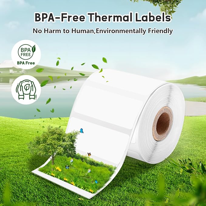 3 Rolls (1800Pcs) Thermal Labels, Phomemo 0.78'' x 0.39'' Stickers | Compatible with Phomemo M220 M110 M108 M250 M260 M221 M120 M200 M150 Label Maker, Black on White