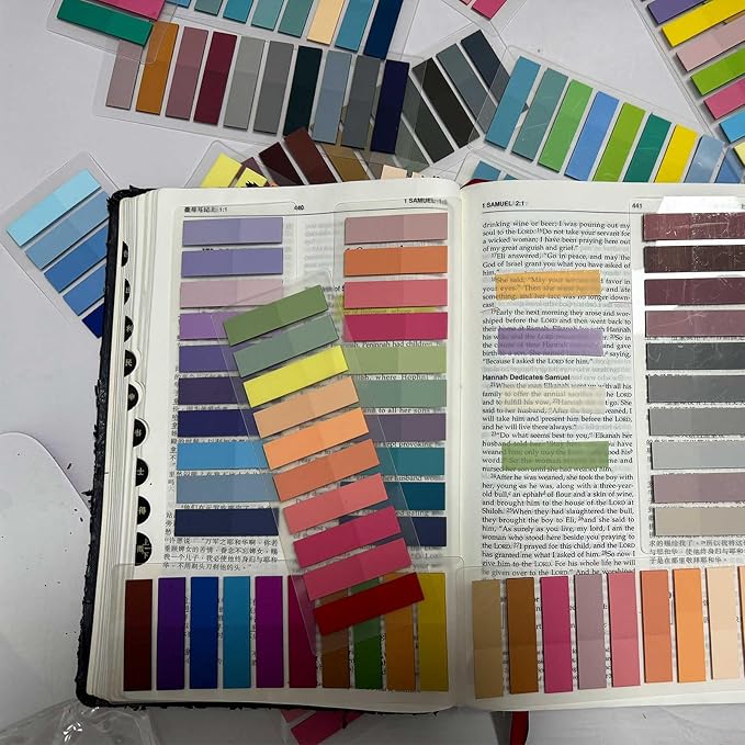 ELII 6000pcs Books Tabs for Annotating Page Tabs Morandi Sticky Index Tabs | Transparent Sticky Notes,Label Stickers,Index Tabs for Reading Notes, Classify File, Writable Repositionable,Bible Study