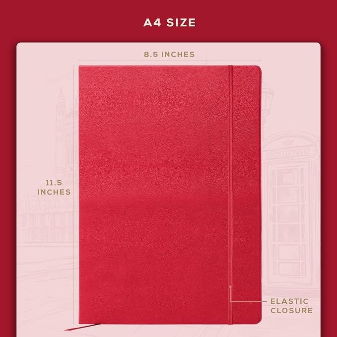 Beechmore Books A4 Mixed Media Sketchbook - 8.5"x11" Hardcover Lay-Flat Art Journal, 160 GSM / 98 lb Professional Ivory Paper, 156 Perforated Pages, Gift Box, Ink, Drawing and Light Watercolor