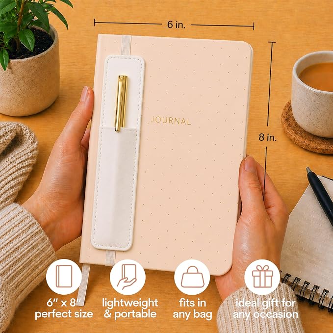 WORLD TRAVELER Eccolo A5 Hardbound Journal Notebook 256 Ivory Lined Pages | Sturdy Flexible Hardcover, 80GSM Acid-Free Ivory Pages, Smyth-Sewn Lay-Flat Binding, Ribbon Bookmark