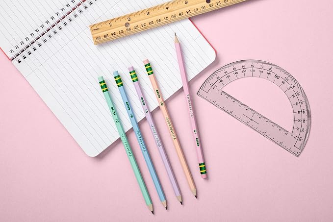 Ticonderoga Wooden Pencils, Pre-Sharpened, 2 HB Soft, Pastel Colors, 18 Count