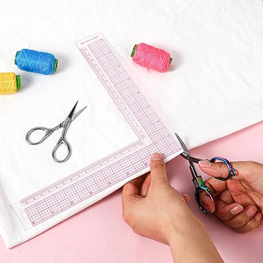 TIESOME 2 Pieces L-Square Rule Clear Sewing Ruler, Plastic Measure Tailor Ruler 90 Degree Clear Sewing Ruler Square Framing Measuring Tool Fabric Sewing Measuring Supplies for Pattern Making