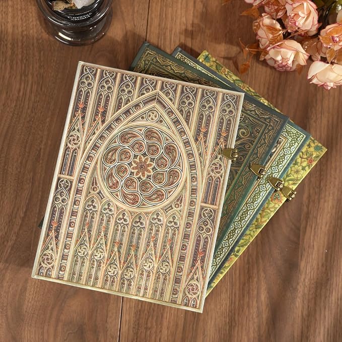 3D Hot Stamp Nocturne Blue Hardcover Journal - 192 Blank Lined Pages w/Envelope Pocket - Deep Blue & Gold Totem Design for Students, Travel Diary & Anniversary