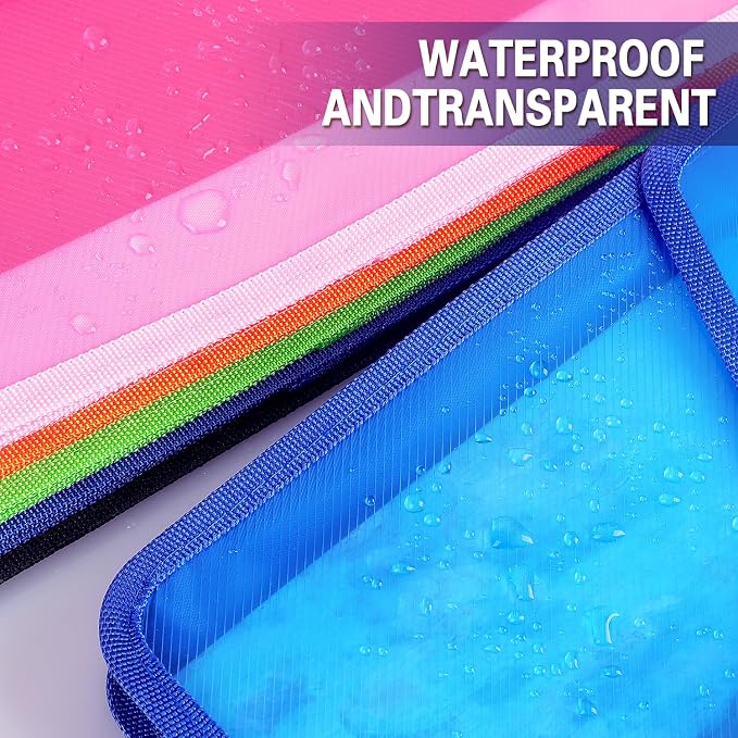 Tamaki Plastic Expanding File Folder, Fit Letter/A4 Size, Blue, 1 Pack | Transparent envelopes with Snap Closure, No Dividers, Large Capacity