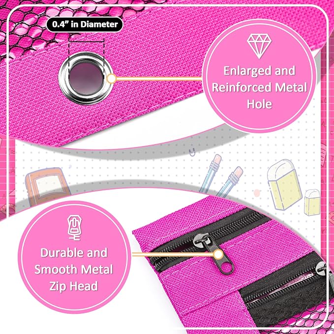 EAONE Pencil Pouch for 3 Ring Binder Set of 36, Double Pockets Zipper Binder Pouches Pencil Case Bulk for School Classroom Supplies/Student/Office/Home, 9 Colors