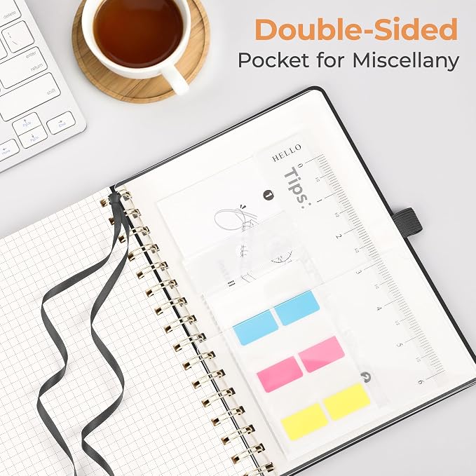 AHGXG Graph Grid Paper Notebook, 160 Pages, A5 Medium Size (5.7'' x 8.3'') | 5 Squares per Inch, Hardcover, 100 GSM Thick Paper, for School, Students, Math, Engineering (Colourful Tree)
