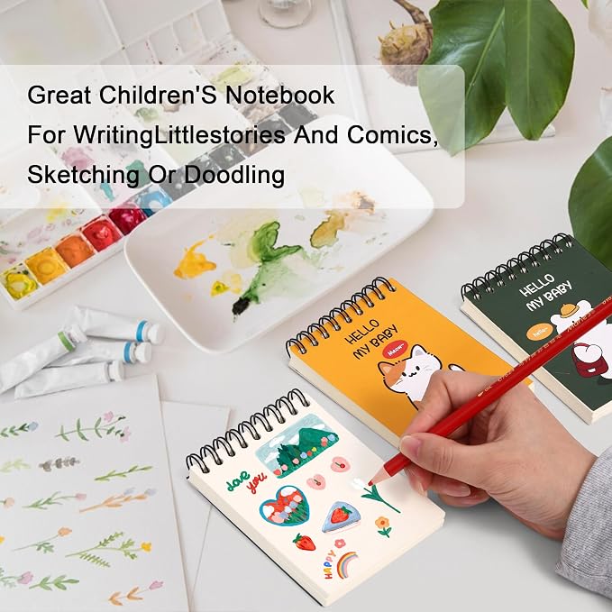 8pcs Dreamdove Blank Page Journal 3.1" X 4.3"Small Spiral Pocket Notebook Blank Unlined Notepads160 Pages Cute Spiral Blank Notebook No Lines Top Notebook Unlined Little Memo Steno Note Pads Nursing Notepad For Work, School, Office, Nurse, Travel