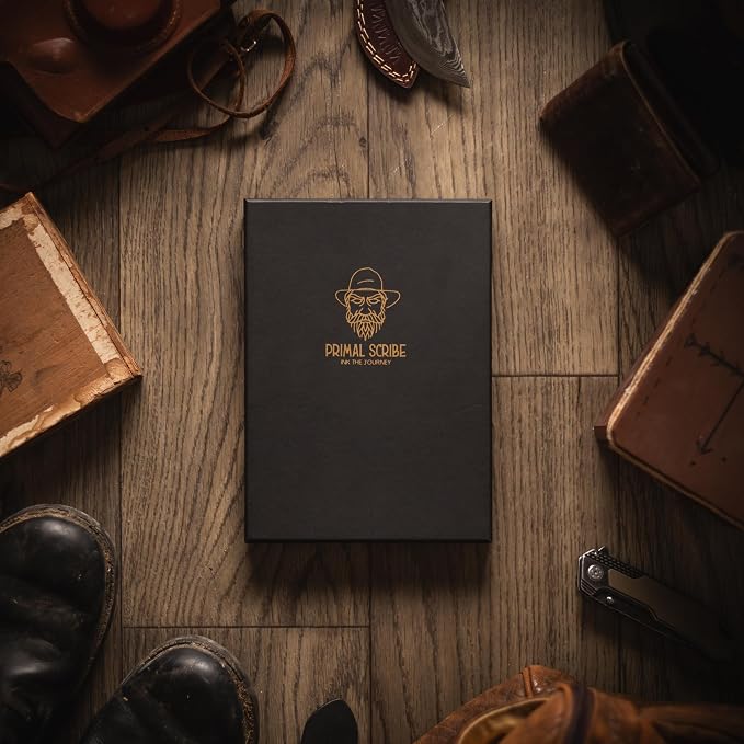 Odyssey Notebook Journal for Men - Lined Pages, 100 GSM Thick Kraft Paper, A5 Size, Brown Leather, Soft Cover