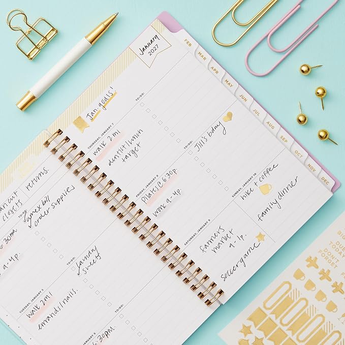 Blue Sky Day Designer 2027 Weekly & Monthly Planner, 5"x8", Kerridge Lilac | January 2027 - December 2027, Clear Pocket Cover, Durable Twin Wire Binding, Storage Pocket, Stickers