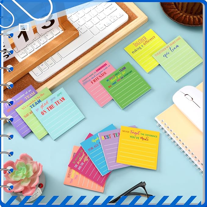 Yinder 24 Pcs Sticky Notes Gifts Bulk,Thank You,Dark