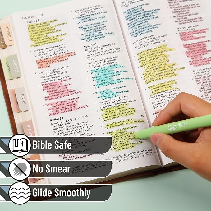 Mr. Pen- No Bleed Gel Highlighters, Candy Colors, 8 Pack | Bible Highlighters and Pens No Bleed, Bible Markers for Study, Journaling, School Supplies and Accessories