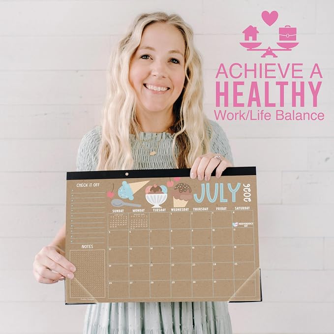 Hadley Designs Large Teacher Desk Calendar 2026-2027 - Desktop Calendar 2026, 18-Month Academic Desk Calendars for School, Home & Office, Cute Classroom Must Haves, Back to School Teacher Gifts
