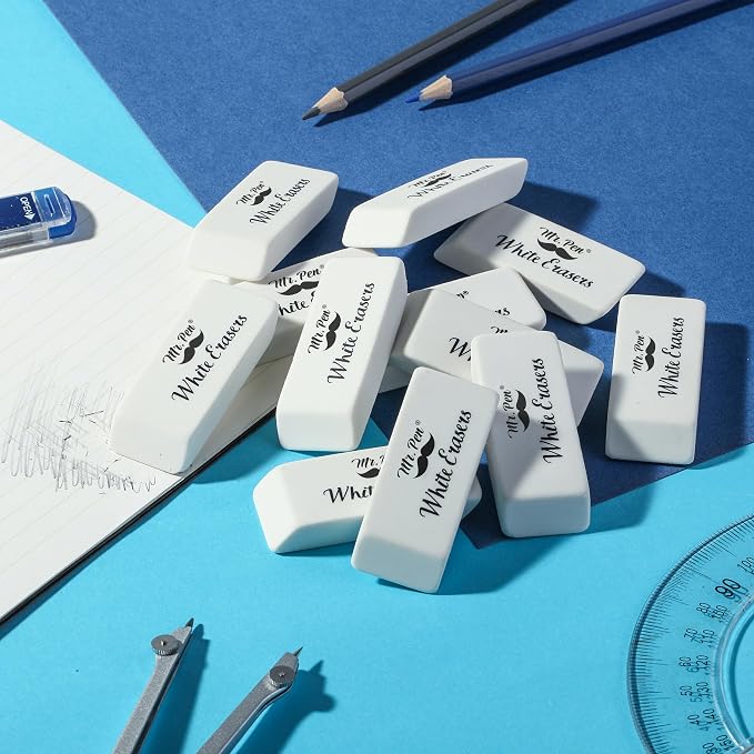 Mr. Pen- White Pencil Eraser, 48 Pack | Large Latex Free Block Erasers Bulk for School, Office, Art Sketching, Homework, Exams, Clean Smudge-Free Correction
