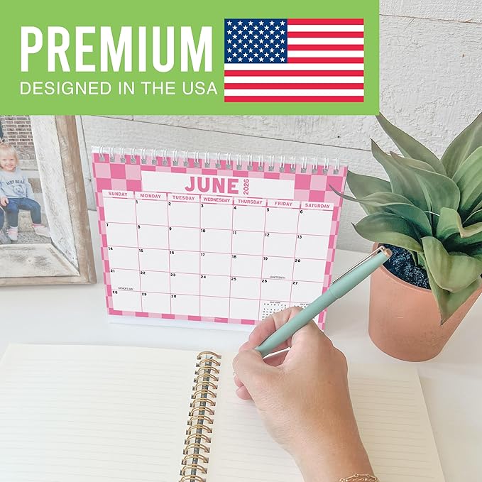 Small Desk Calendar 2026-2027 Standing Flip - 18-Month 2026 Desk Calendar Small for Home, Office & School, Standing Desks Calendars 2026-2027, Mini Desks Calendars, Back to School Teacher Gifts