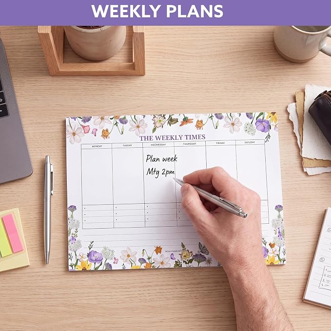 60 Sheets Weekly Pad, Tear Off Weekly Planner Notepad with Daily Schedule Weekly to Do List Notepad(7x10”)