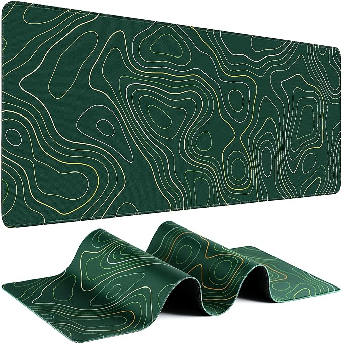 Gaming Mouse Pad - (31.5"×11.8") Topographic Large Mouse Pads for Desk - Desk Mat for Keyboard and Mouse with Non-Slip Base, Desks Pad Matfor Game/Office & Home