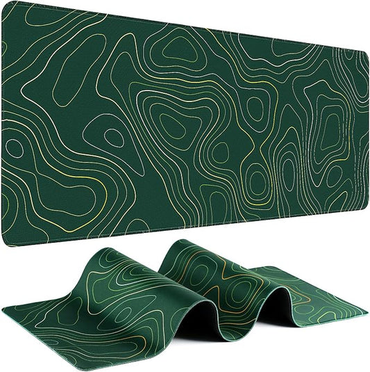 Gaming Mouse Pad - (31.5"×11.8") Topographic Large Mouse Pads for Desk - Desk Mat for Keyboard and Mouse with Non-Slip Base, Desks Pad Matfor Game/Office & Home