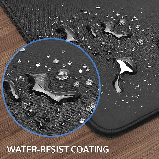 KTRIO Oversized Gaming Mouse Pad Desk Mat for Gamer, 47.3" x 23.6", Black | Full Desk Coverage, Superior Micro-Weave Cloth, Non-Slip Rubber Base, Durable Stitched Edges, Water-Resistant Coating