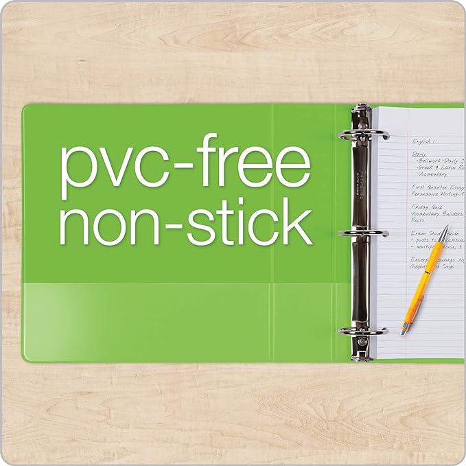 Cardinal 3 Ring Binders, Binders for School and Office, Durable 2 Inch Binder with Round Rings, Holds 475-Sheets, ClearVue Covers, Non-Stick, PVC-Free, Assorted Colors, 4 Pack (29311)