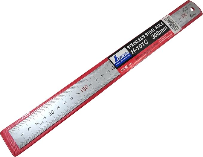 Shinwa H101-C 300 mm Rigid "Zero Glare" Metric Machinist Ruler/Rule Scale .5 mm & mm Markings
