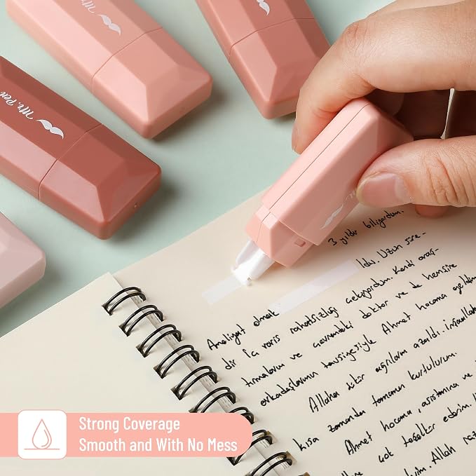 Mr. Pen- Correction Tape, 0.2" x 236", 6 pcs, Mocha Blush | Cute Correction Tape