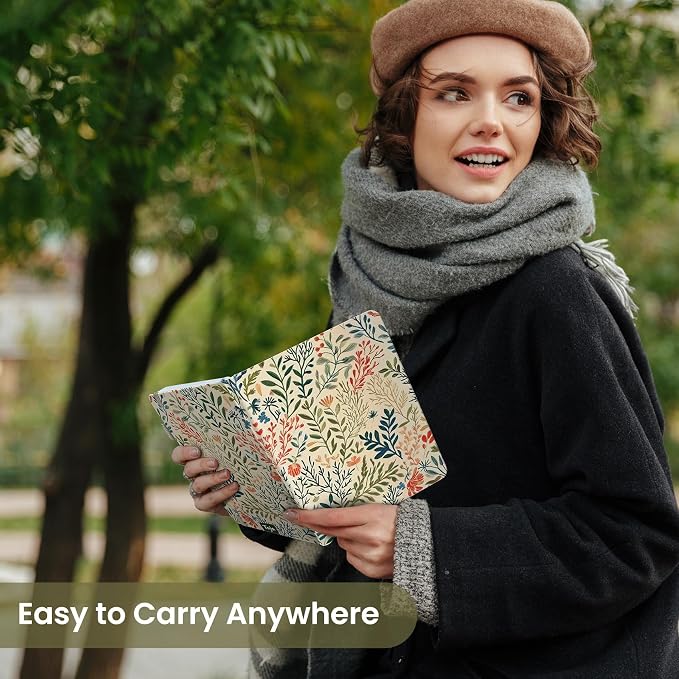 Taja Pretty Lined Journal for Women, Aesthetic Cute Hardcover Leather Journal for Writing, A5 College Ruled Notebook for Work & Note Taking, Perfect for Office School Home, 160 Pages, Herbs