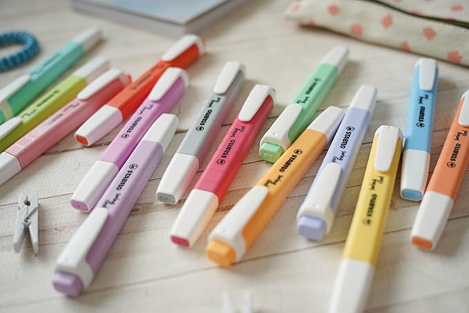 STABILO - swing cool Pastel - Highlighter - Pack of 6 - Assorted colors