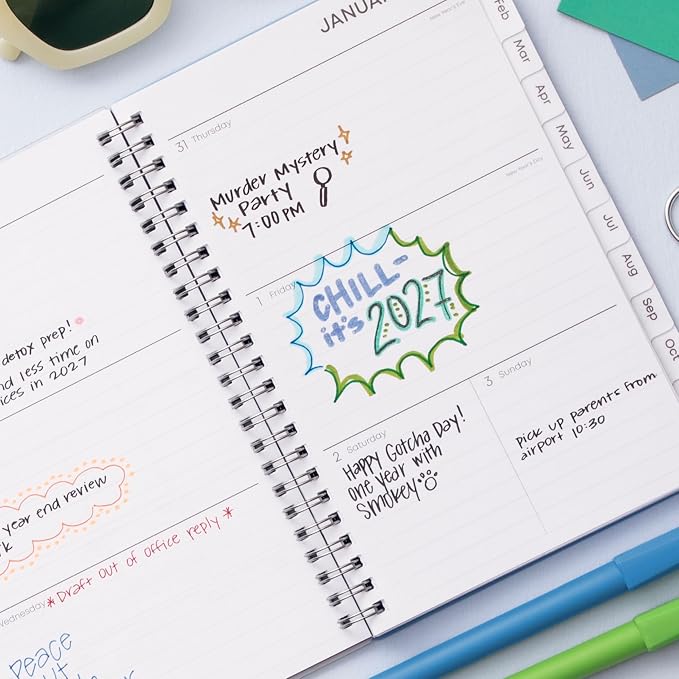 Blue Sky 2027 Weekly & Monthly Planner Calendar, 5"x8", Sophie | January 2027 - December 2027, Flexible Frosted Cover, Durable Twin Wire Binding, Laminated Tabs
