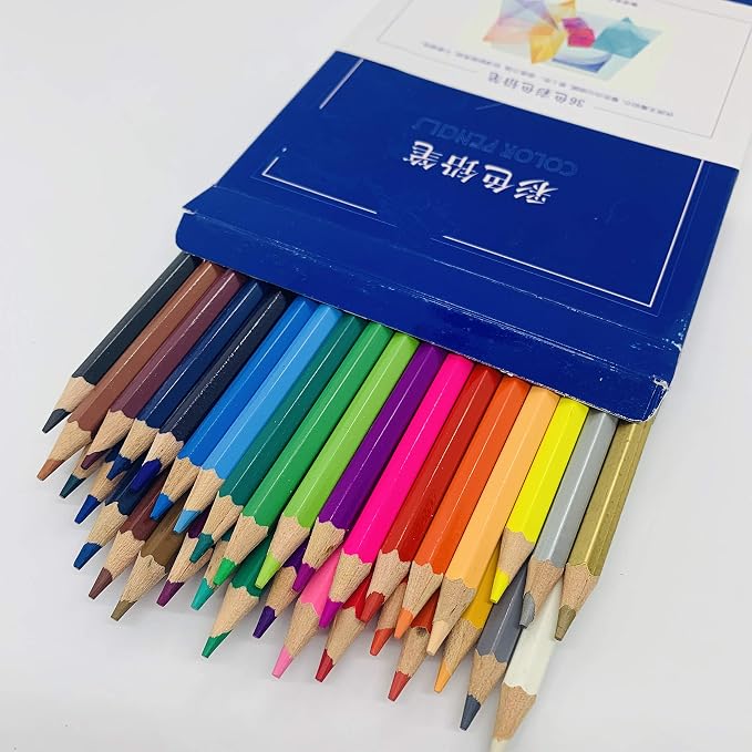 XDT Color Pencils 36 Piece Set, Soft Core Color Pencils, Pro Art Coloring&Drawing Supplies, Ideal For Kid Beginner Student Adults Artist