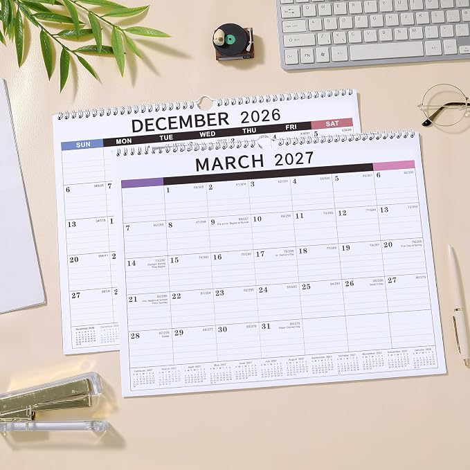 Calendar 2026-2027, 18 Months from July 2026 to December 2027,11.5" x 14.6", with Julian Date