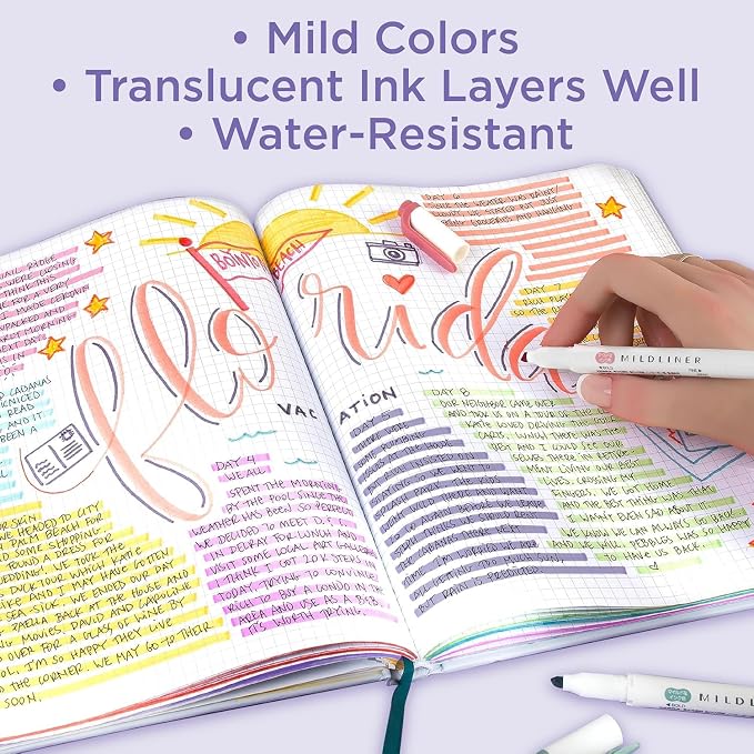 Zebra Pen MILDLINER No Bleed Highlighter, Dark Blue Color, Dual Tip, 12-Pk | Broad and Fine Point Tip Marker Set, Ideal for Bible Highlighting, Journaling, Office, School and Teacher Supplies (78320UPC)
