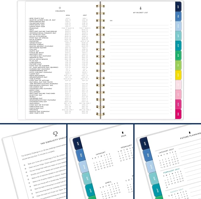 AT-A-GLANCE 2026 Planner, Simplified by Emily Ley, Weekly & Monthly, 5.5" x 8.5", Small, English Garden (EL46-200-26)