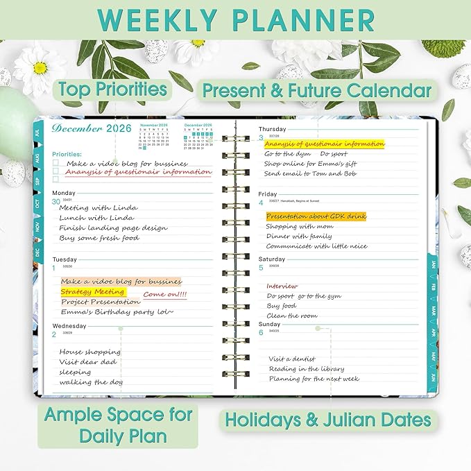 Planner 2026-2027 Weekly and Monthly Calendar Planner Jul 2026-Jun 2027 | Academic Planner with Stickers,Tabs and Pocket,Teacher Student Planning book Ideal for Office School Supplies,6.3" x 8.5"