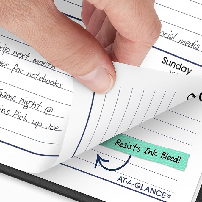AT-A-GLANCE 2027 Planner, Weekly, 3.5" x 6", Pocket Size, Open Scheduling, DayMinder, Black (SK480027)