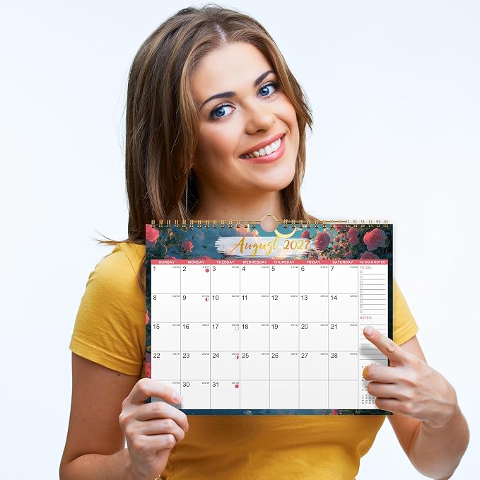 2027 Calendar - 2027 Wall Calendar, JAN 2027 - DEC 2027, 8.5" x 11" | 2027 Wall Calendar 12 Month with Hanging Hook, To-do & Notes, Perfect for Classroom, Home and Office Organization