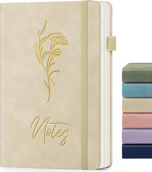 Lined Journal Notebook for Women Men, A5 Hardcover Leather Journals for Writing, 200 Pages Thick Paper, Daily Journal Notebook for Work, School, Note Taking, Business, Travel, College Ruled