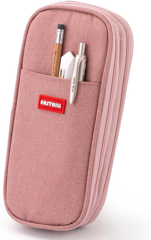 EASTHILL Big Capacity Pencil Case Large Pencil Pouch Stationery Pen Bag for Teen Girls-Deep Pink
