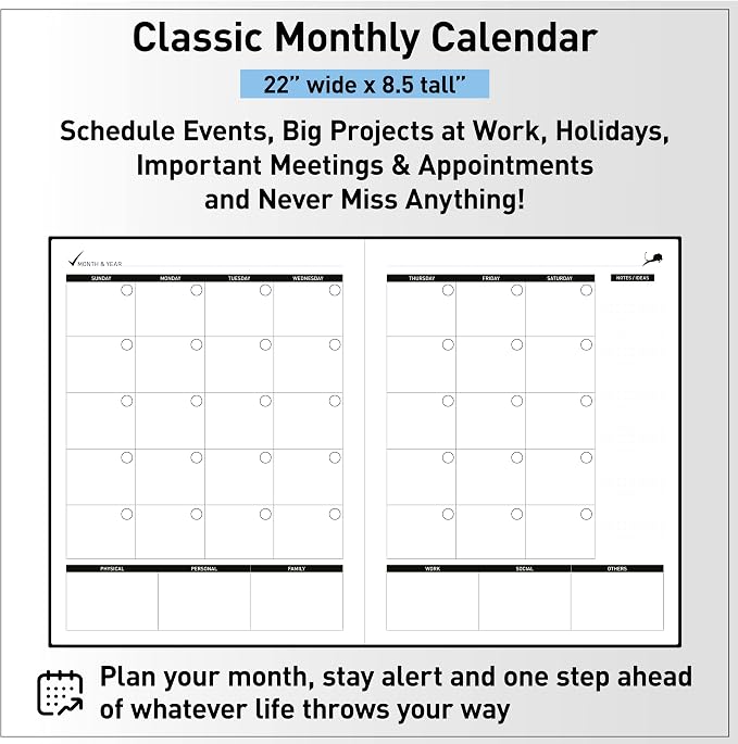 Daily Planner - Professional Life Planner, Calendar & Gratitude Journal to Increase Productivity, Time Management & Happiness - Vegan Leather Softcover, 6 Months, Undated 24 Hour Business Planner
