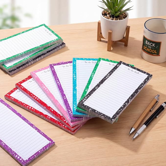 Censen 10 Pack 500 Sheets to Do List Notes Daily Checklist Notepad with 50 Sheets Undated Memo Pad Color Block Shopping List Weekly Plan Notepad Organizer Planners(Colorful,Marble)