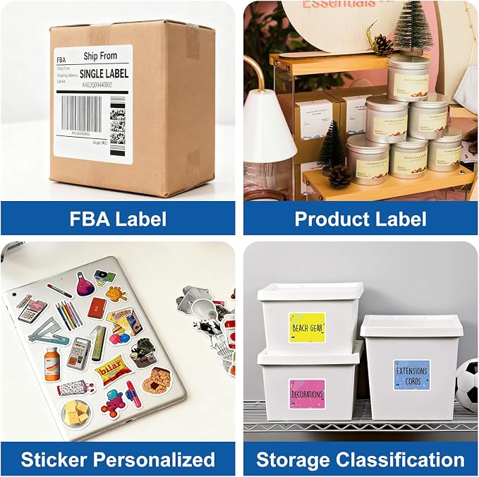 3 1/3" x 4" Printable Label White 500 Sheets, Sticker Label Paper for Laser and Inkjet Printers Compatible 5164 8164 Shipping Address Labels