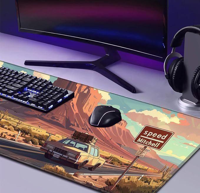 Natural Mountain View Gaming Computer Keyboard Pad, Computer Mouse Pad | Large Extended Mouse Pad; Full Desk Coverage; Waterproof Coating; Stable Anti-Slide Base For Gaming, Office, Study Daily Use