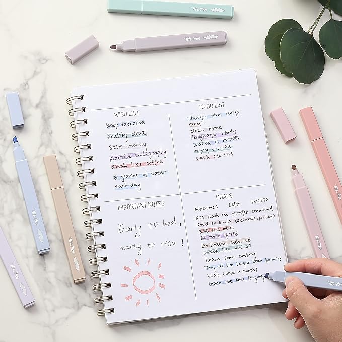 Mr. Pen- Aesthetic Highlighters No Bleed, 16 Pack, Morandi Colors | Chisel Tip, Cute Highlighters Assorted Colors for Journaling, Highlighting, Underlining, Fast Dry, Back to School Supplies