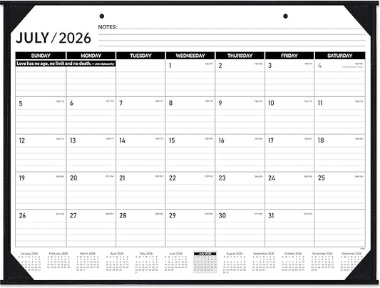 2026-2027 Desk Calendar - JUL. 2026 – DEC. 2027, 22" x 17", Large Desk Calendar 2026-2027, 18 Monthly Large Desk/Wall Calendars 2-in-1, Corner Protector, Desk Pad, Large Ruled Blocks