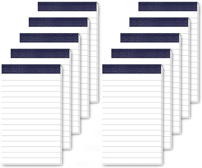 10 Pack Small Notepads Refills Memo Pads 3 x 5 Inch Tear off Notepad Lined Writing Note Pads with 50 Sheets Note Pad Paper in Each Pad Mini Pocket Notebook Refills for Taking Notes Reminders Blue