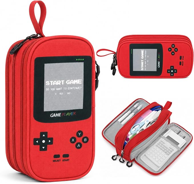Pencil Case for Boys, Large Capacity Pencil Pouch with Zipper Compartments, Gamer Pen Bag Organizer for School Kids Teens