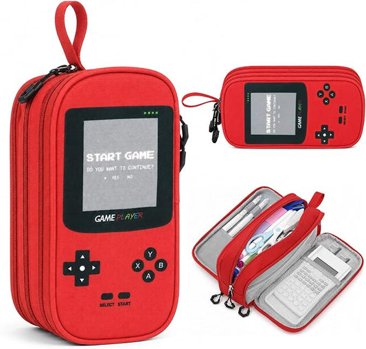 Pencil Case for Boys, Large Capacity Pencil Pouch with Zipper Compartments, Gamer Pen Bag Organizer for School Kids Teens