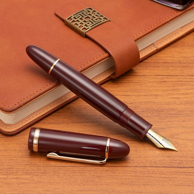3PCS Assorted Colors Jinhao X159 Acrylic Fountain Pen Set, Size 8 Fine Nib Gold Trim Classic Design Smooth Writing Pen with Converter
